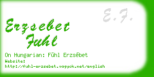 erzsebet fuhl business card